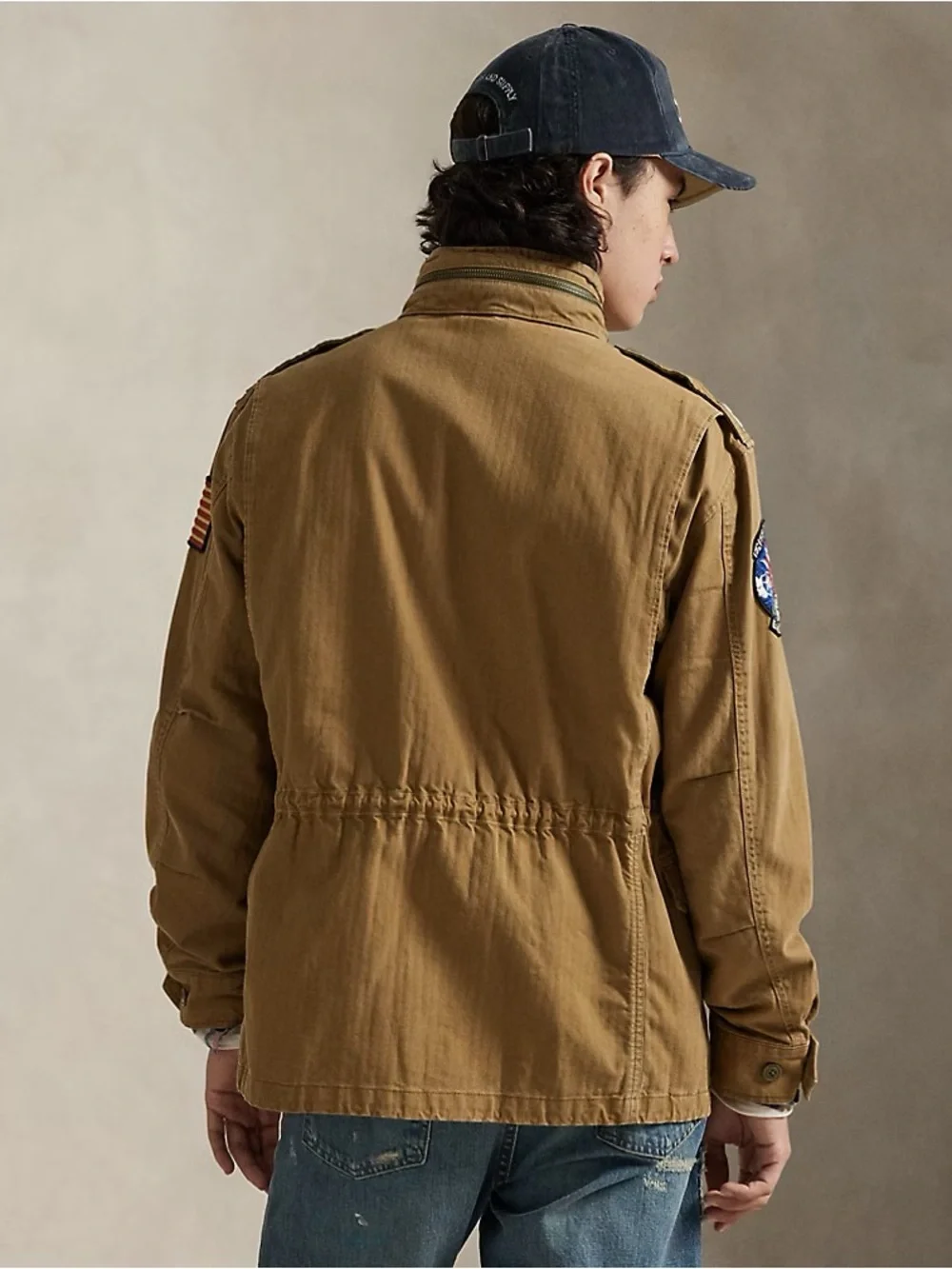 Polo Ralph Lauren The Iconic Field Jacket in Sandsurf Logo Patches Size Large